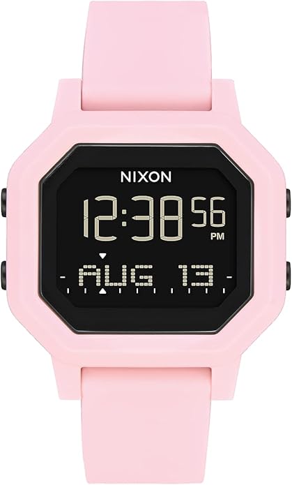NIXON Siren A1311-100m Water Resistant Women's Digital Sport Watch (38mm Watch Face, 18mm-16mm Pu/Rubber/Silicone Band) - Made with #Tide Recycled Ocean Plastics