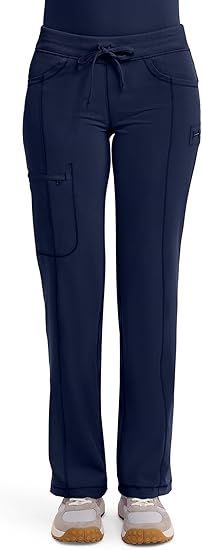 Cherokee Infinity Women Scrubs Pant with Straight Leg, Drawstring with Stretch & 4 Pockets - 1123A - Navy - Large