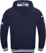 Mens NFL Mash Up Brushed Back French Terry Pull Over Hoodie Seattle Seahawks  LG