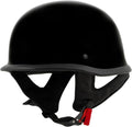 Milwaukee Helmets MPH9741DOT | German Style 'Motorrad' Gloss Black Advanced Half Motorcycle Helmet - Size Small