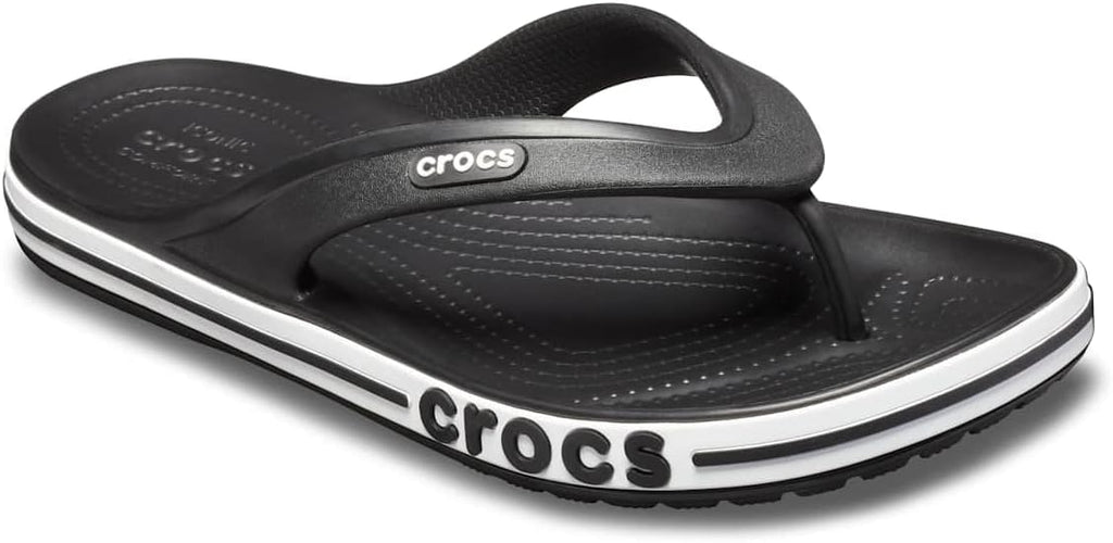 CROCS Unisex Bayaband Flip Flop - Black/White - W9/M7
