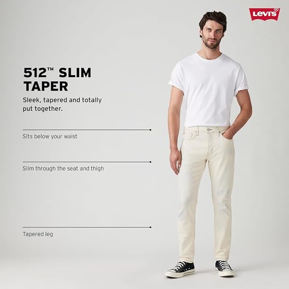 Levi's Men's 512 Slim Taper Fit Jeans - Sin City - Size 38 x 32