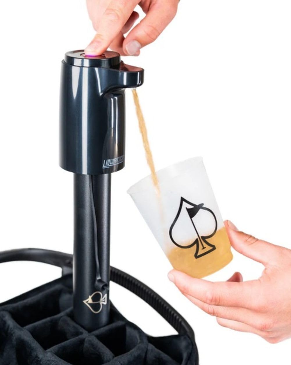 Pins & Aces Golf LiquorStick - Stainless Steel, Rechargeable Electric Drink Dispenser - Holds Up to 750ml
