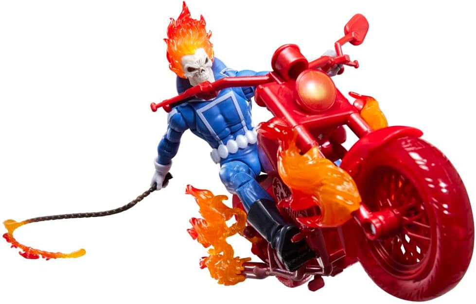 Marvel Legends Series Ghost Avenger Johnny Blaze Collectible Figure with 6" Scale Motorcycle Comic Inspired