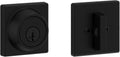 Kwikset 660 Deadbolt Lock, Matte Black Square Exterior Keyed Front Entry Door, Pick Resistant SmartKey Rekey Security, Single Cylinder Dead Bolt