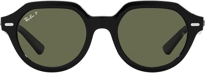 RayBan Gina Square Black Frame Green Pol Lens (orb4399) (Open Box)