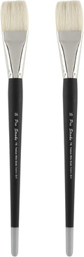 Creative Mark Pro Stroke Premium White Chungking Hog Bristle Artist Paint Brush - Bright # 16-3 Pack -Natural Bristle Brush w/Great Control Suitable for Oils, Watercolors, Acrylics, Alkyds, Caseins