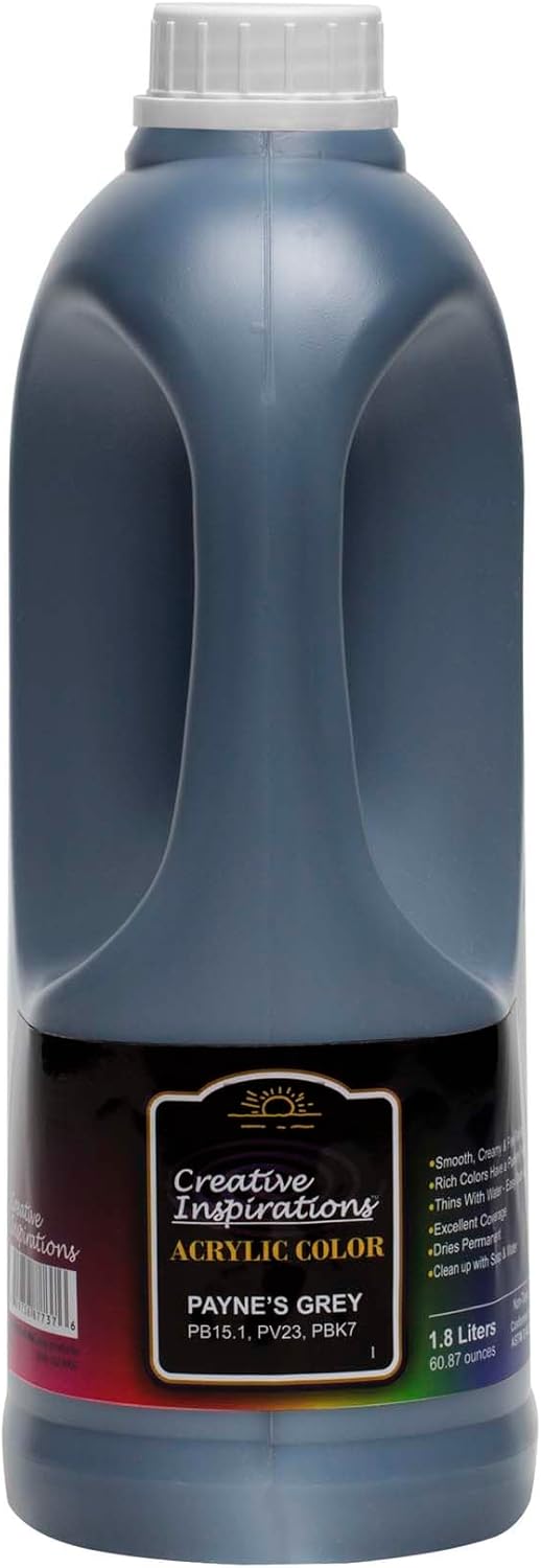 Creative Inspirations Acrylic Paint  - 1.8 Liter - Smooth & Creamy Consistency, Vibrant Pigmentation, Great Coverage for Artists - Clean Up with Soap & Water