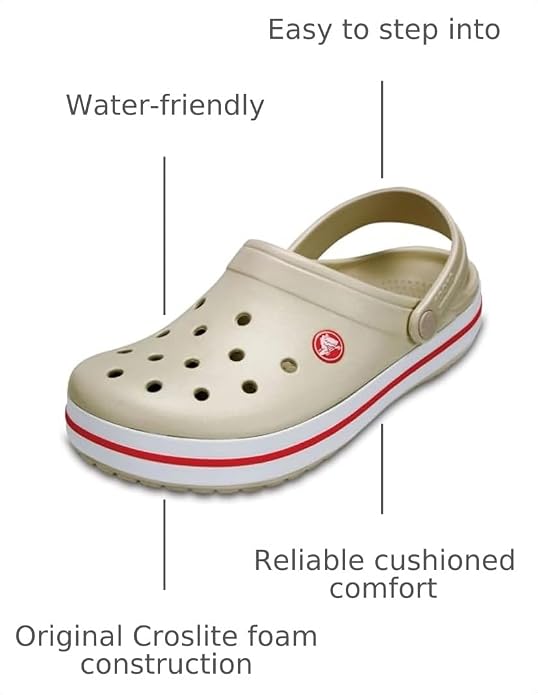 CROCS Unisex-Adult Crocband Clog - Stucco/Melon - W11/M9