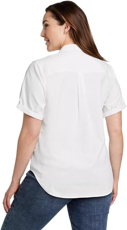 Eddie Bauer Women's On The Go Short-Sleeve Shirt - White - Medium