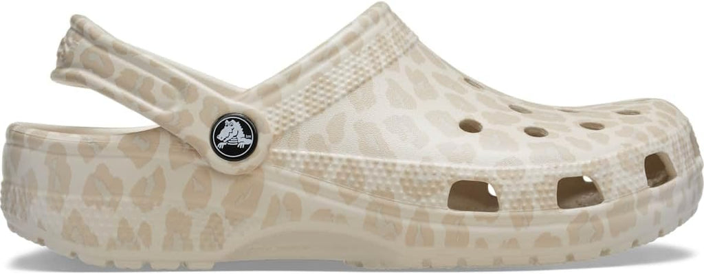 Crocs Unisex Classic Animal Print Clog Almond Tint/Leopard Mens 5/Womens 7 Medium
