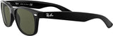 Ray-Ban Unisex RB2132 New Wayfarer Polarized Square Sunglasses, Black/Polarized Green, 58 mm