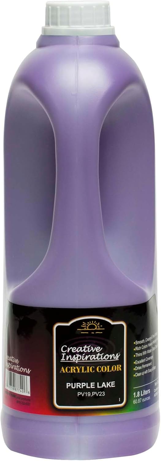 Creative Inspirations Acrylic Paint  - 1.8 Liter - Smooth & Creamy Consistency, Vibrant Pigmentation, Great Coverage for Artists - Clean Up with Soap & Water