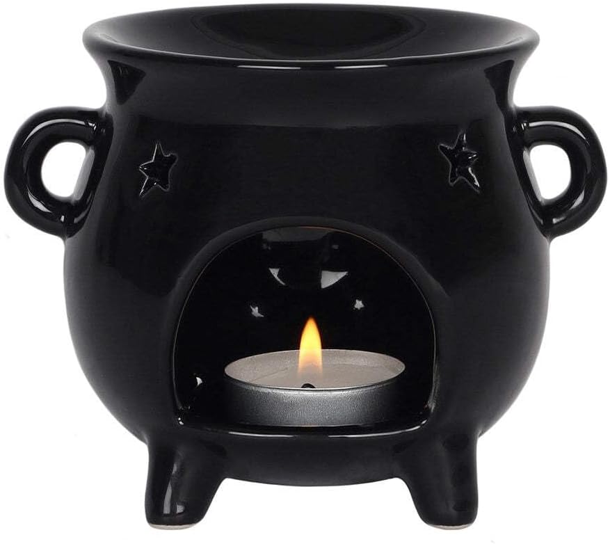 ERNITERTY Something Different Spirit of Equinox Cauldron Oil Burner - Witches & Wizards, Black,