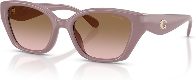 COACH HC8434U Universal Fit Sunglasses, Milky Putty/Brown Peach Gradient, 53 mm