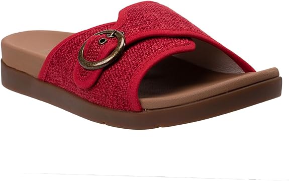 REVITALIGN Women's Mabel Slide Sandal - Red - Size: 7.5 B