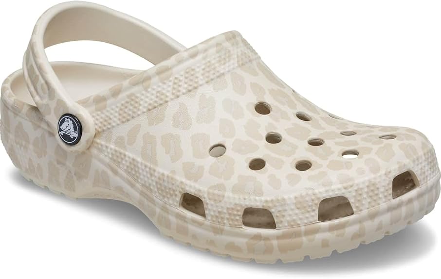 Crocs Unisex Classic Animal Print Clog Almond Tint/Leopard Mens 5/Womens 7 Medium