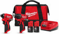 Milwaukee Electric - M12 SUBCOMPACT BRUSHLESS 2-Tool Combo KIT (Batteries Included)