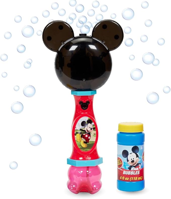 Little Kids Disney Mickey Mouse Light and Sound Musical Bubble Wand, Includes Bubble Solution, Multi (20511) (New)