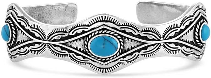 Montana Silversmiths Women's Seeing Eye Southwestern Silver Cuff Silver One Size