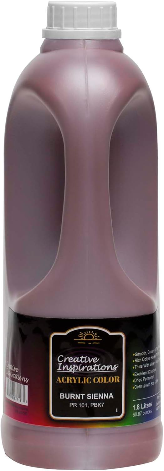 Creative Inspirations Acrylic Paint  - 1.8 Liter - Smooth & Creamy Consistency, Vibrant Pigmentation, Great Coverage for Artists - Clean Up with Soap & Water