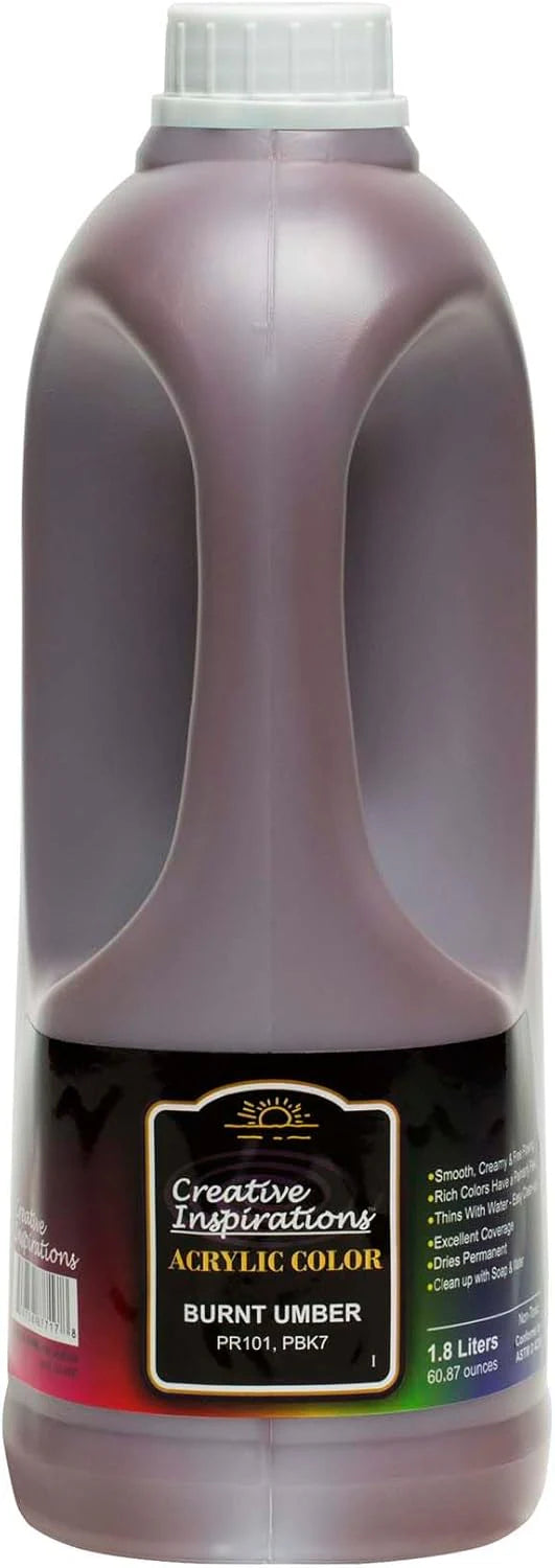 Creative Inspirations Acrylic Paint  - 1.8 Liter - Smooth & Creamy Consistency, Vibrant Pigmentation, Great Coverage for Artists - Clean Up with Soap & Water