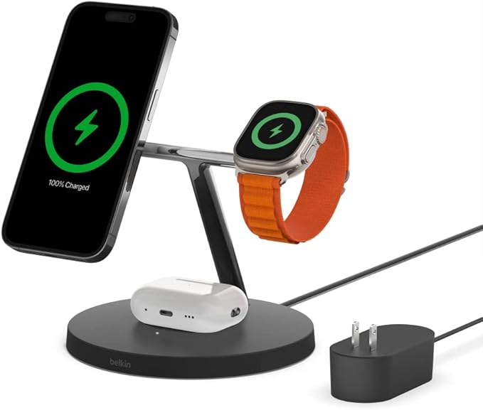 Belkin BoostCharge Pro 15W 3-in-1 Wireless Charger with MagSafe