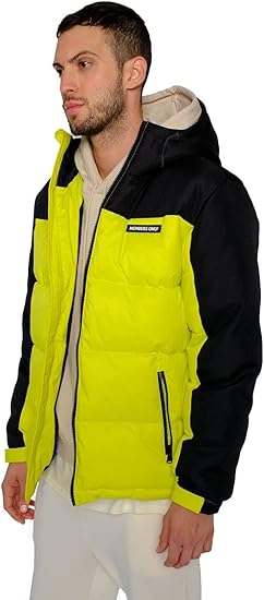 Members Only LA Apparel Ballistic Oxford Yoke Puffer Lime  NWT