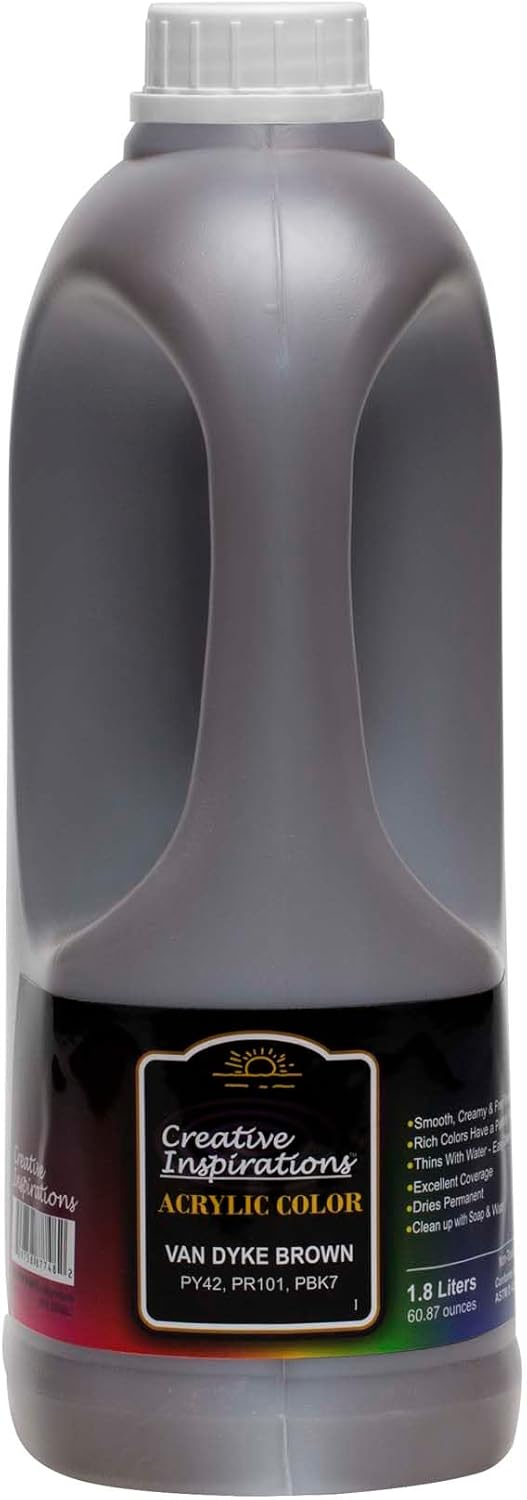 Creative Inspirations Acrylic Paint  - 1.8 Liter - Smooth & Creamy Consistency, Vibrant Pigmentation, Great Coverage for Artists - Clean Up with Soap & Water