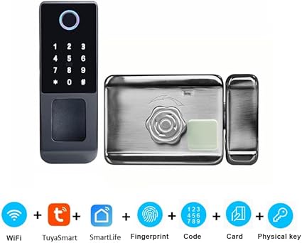 Waterproof Outdoor Gate Smart Rim Lock Digital Wifi Fingerprint Electric Electronic Smart Door Lock (OPEN BOX)