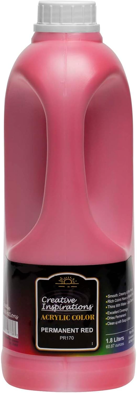Creative Inspirations Acrylic Paint  - 1.8 Liter - Smooth & Creamy Consistency, Vibrant Pigmentation, Great Coverage for Artists - Clean Up with Soap & Water