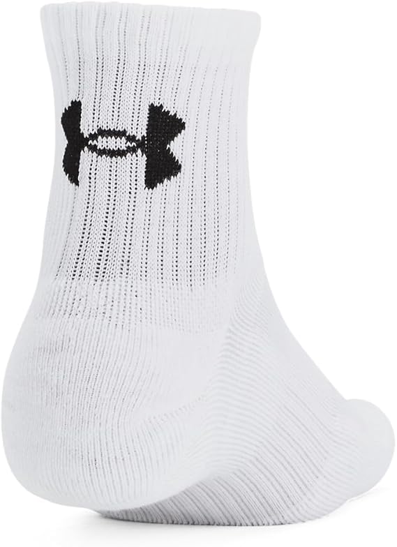 Under Armour Unisex-Adult Training Cotton Quarter Socks 6 Pack - White - Large