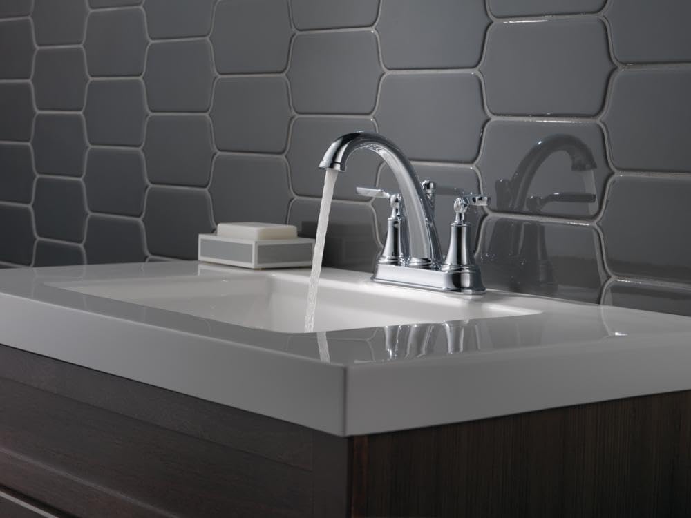 Delta Faucet Woodhurst Centerset Bathroom Faucet, Chrome 2-Handle Bathroom Faucet