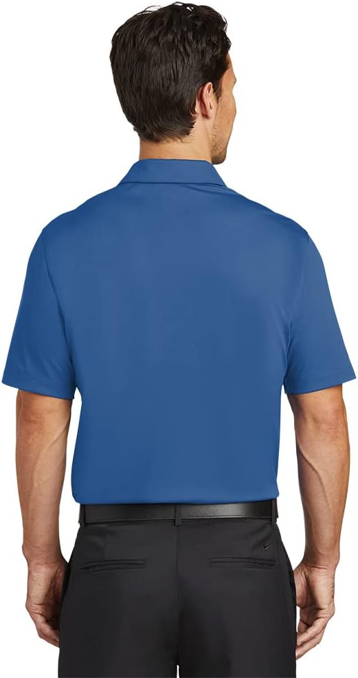 Nike Dri-FIT Vertical Mesh Polo with Custom Embroidery - Blue - Large