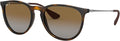 Ray-Ban RB4171 Erika Round Sunglasses - Light Havana/Gradient Brown