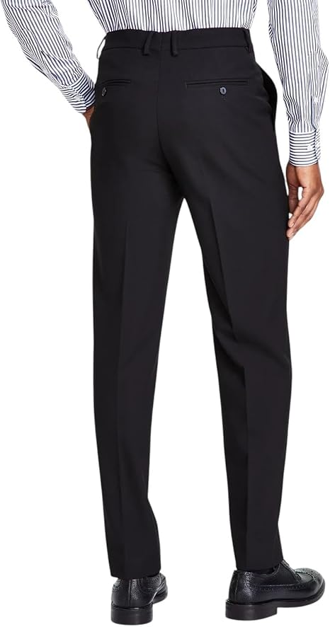 Nautica Mens Modern fit 2 Piece Suit 44 R / 38 Waist Black Solid Stretch