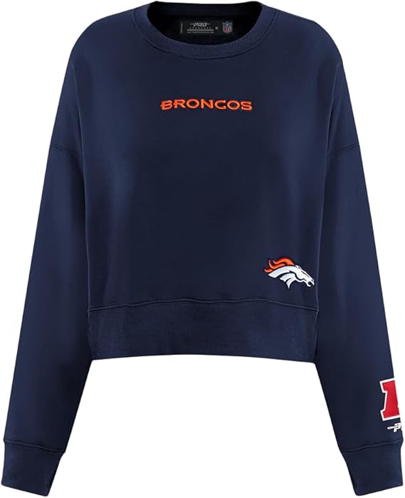 Womens NFL Wingspan Brushed Back French Terry Crewneck Sweatshirt DENVER BROCOS  MED