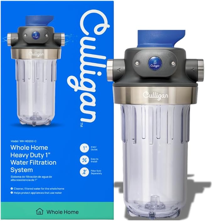 Culligan WH-HD200-C Whole House Water Filter System 1” Inlet/Outlet – Improve Tap Water Taste, Remove Sediment
