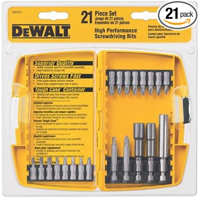 Dewalt DW2161 21 Piece Tough Case Power Bit Set  Bundle of 5