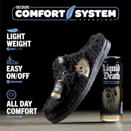 HEYDUDE Men's Liquid Death Wally Slip On Slipper | Faux Shearling (Size: 12)
