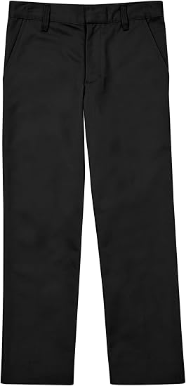 Classroom School Uniforms Unisex Flat Front Pant - Black