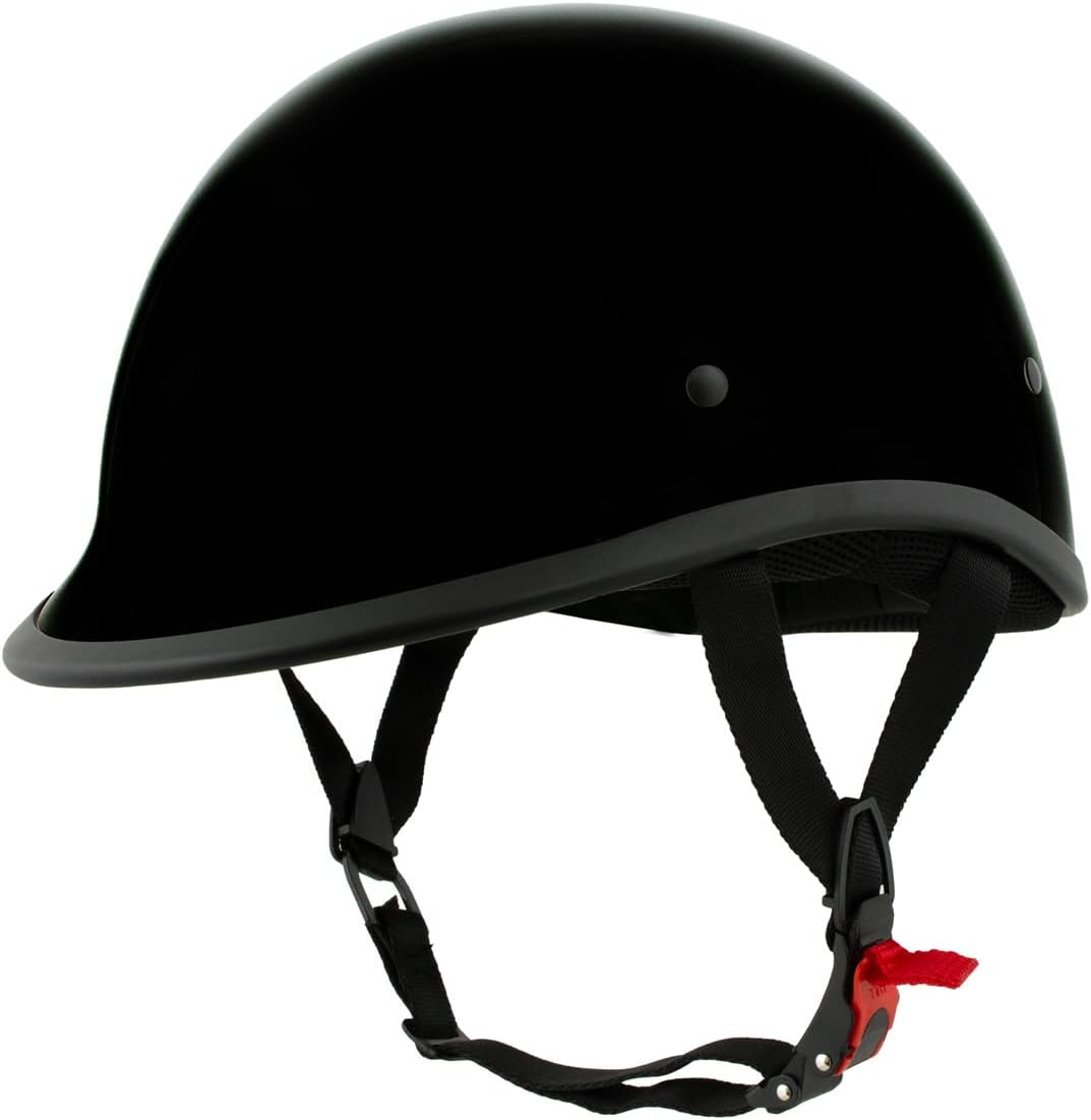 Milwaukee Helmets MPH9751DOT | Polo Style DOT Motorcycle Helmet- Gloss Black - Size Medium