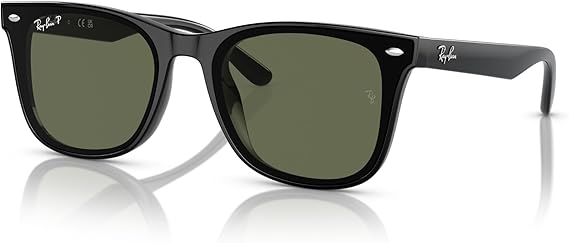 Ray-Ban RB4420 Sunglasses, Black/Dark Green Polarized, 65 mm