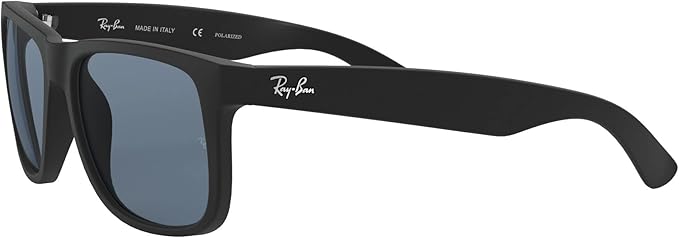 Ray-Ban RB4165 Justin Classic Square Sunglasses - Rubber Black / Dark Blue
