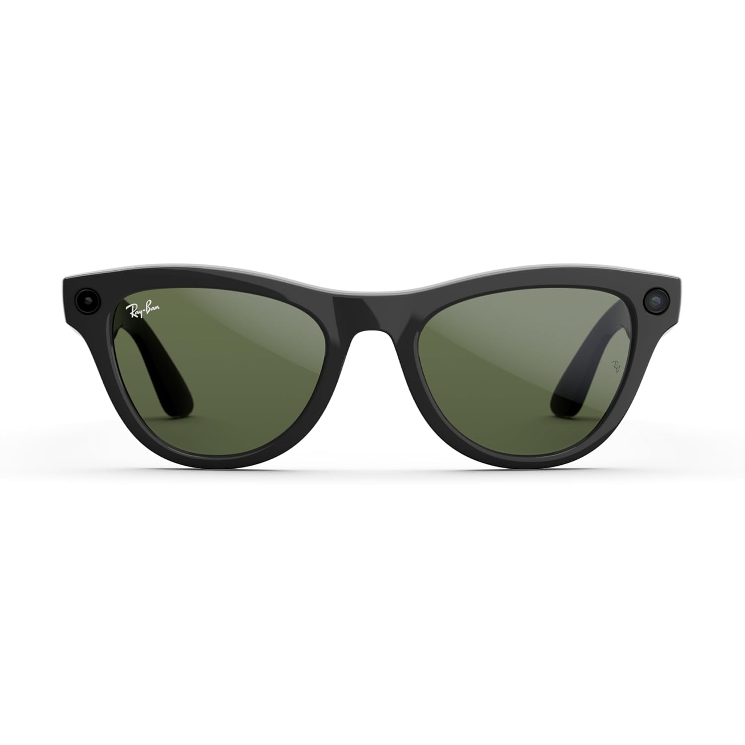 Ray-Ban Meta - Skyler (Gen 1) Smart AI Glasses for Men, Women - Camera, Audio, Video Recording - Green Lenses - Shiny Black