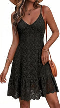 Women's Sleeveless Spaghetti Strap V Neck A Line Flowy Cami Dress 2026 Beach Swing Casual Sundress-LARGE