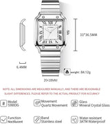 Classic Square Watches for Men with Roman Numerals Casual Watch