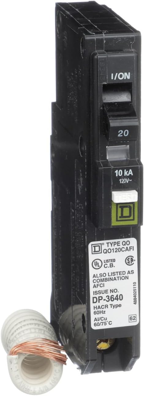Square D QO120CAFI QO 20A Arc Fault Breaker