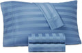 Charter Club Damask 1.5" Stripe 550 Thread Count Cotton 4 Piece Queen Sheet Set Ocean (Blue)