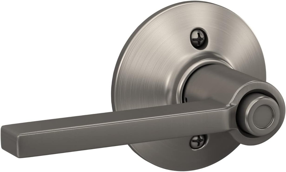 SCHLAGE F40 LAT 619 Latitude Door Lever, Bed & Bath Privacy Lock, Satin Nickel